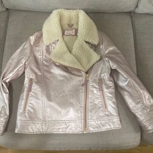 COPY - Crewcuts girls metallic pink biker jacket size 6-7